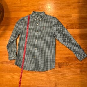 Vineyard Vines Whale Shirt - Boys size Small (8-10) - green & blue gingham